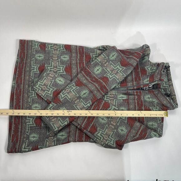 POWDER RIVER by PANHANDLE SLIM AZTEC PRINT FLEECE 1/4 ZIP JACKET  SIZE Large - Picture 6 of 7